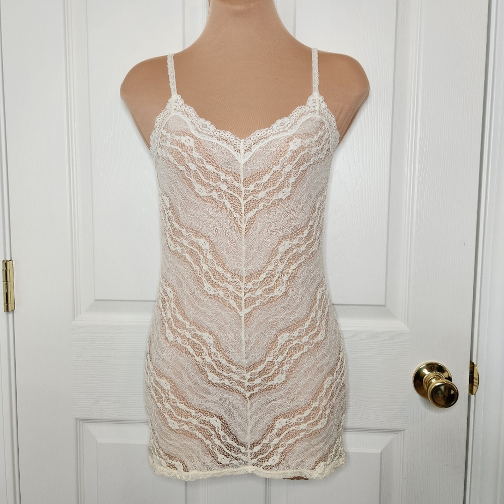Intimately Free People White Ivory Lace Chemise Camisole Dress Slip Size Small
